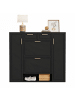 ABRIHOME Schuhschrank in Schwarz 120x24x107 cm mit 2 Schubladen 2 Türen Klappfach