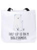 Mr. & Mrs. Panda Tote Bag Eisbär Faul mit Spruch in Weiß