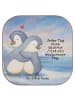 Mr. & Mrs. Panda Glas-Untersetzer Pinguine Kuscheln Design mit S... in Weiß
