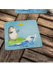 Mr. & Mrs. Panda Tischuntersetzer Pinguin Surfer ohne Spruch in Eisblau