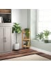 relaxdays Bambus-Eckregal "3 Ablagen" in Natur/ Weiß - (B)23 x (H)77 x (T)23 cm