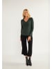 usha BLACK LABEL Damen Strickjacke Mit Knöpfen in Dunkelgrün