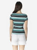 KOROSHI Damen-T-Shirt mit kurzärmeligen Streifen in bunt