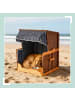 relaxdays Hundestrandkorb "Gestreift" in Dunkelblau / Natur – (B)75 x (H)95 x (T)65 cm