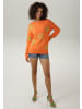 Aniston CASUAL Strickpullover in orange-apfelgrün