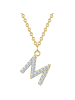 Glanzstücke München Kette Buchstabe M aus Sterling Silber mit Zirkonia in gelbgold