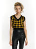 myMo ROCKS Damen Strick Pullunder in Schwarz Gelb