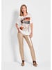 GOLDNER Shirt Shirt in cremeweiß / beige / braun / gemustert