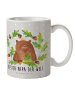 Mr. & Mrs. Panda Kaffeetasse Bär König mit Spruch in Grau Pastell