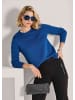MADELEINE Eleganter Baumwollpullover mit Noppenstruktur in royalblau
