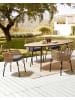 Beliani 8er-Set Gartenstuhl PRATELLO in Naturfarben/Beige/Grau