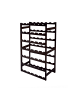 relaxdays Weinregal in Schwarz - (B)63 x (H)102 x (T)25 cm