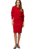 Zero  Strickkleid gerippt mit U-Boot Ausschnitt in Savvy Red
