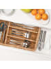 relaxdays Besteckkasten in Natur - (B)42 x (H)10,5 x (T)29 cm