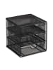 relaxdays Schreibtischorganizer in Schwarz - (B)16 x (H)17 x (T)17 cm