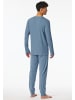 Schiesser Pyjama lang für Herren in blau
