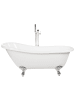 Beliani Freistehende Badewannen CAYMAN in Weiß/Silber - (W) 77 x (H) 74 x (L) 153 cm