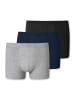 Schiesser Boxershort 3er Pack in Schwarz/Dunkelblau/Grau