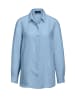 GOLDNER Leinenbluse Bequeme Damen Businessbluse in regattablau / melange