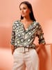 Heine Druckbluse in khaki-champagner-bedruckt