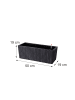 relaxdays Balkonkasten "Rattan" mit Halterung in Schwarz - (B)50 x (H)19 x (T)19 cm
