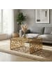 FineBuy Couchtisch in Gold / Aluminium / 60x60x31
