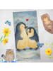 Mr. & Mrs. Panda Strandtuch Pinguin umarmen Design ohne Spruch in Eisblau