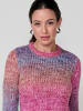 KOROSHI Metallic thread knit women's jersey in bunt
