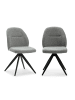 CALICOSY 2er-Set Stühle TAMARA  in Hellgrau  - (W) 47  x (H) 49  x (L) 60  cm