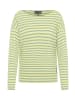 ELBSAND Langarm T-Shirt Tooske in Sunny Lime + Soft Sage STRIPE