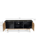 KADIMA DESIGN Lowboard Schwarz Eiche-Dekor 150x55x40 TV-Kommode Modern Design in Schwarz-Beige