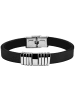 Adeliás Herren Armband aus Leder 21 cm in schwarz