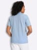 Sieh an! Poloshirt in eisblau-marine-bedruckt