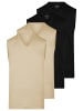 Ragman Unterhemd / Tanktop Basic in Schwarz / beige