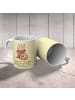 Mr. & Mrs. Panda Mug Roter Panda mit Spruch in Gelb Pastell