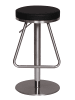 KADIMA DESIGN Barhocker Edelstahl | Höhenverstellbar, Rutschfest, bis 110kg in Schwarz