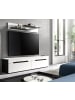 Inn.Furn Wohnwand weiß, grau mit TV-Lowboard hängend / stehend und Wandboard 170 cm