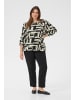 KAFFE curve Bluse langarm KCmarina Regular fit in Black/White Graphic