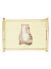Mr. & Mrs. Panda Holztablett Katze Sitzen ohne Spruch in Gelb Pastell