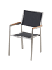 Beliani 7-tlg Gartentisch Set GROSSETO in Grau/Schwarz/Silber