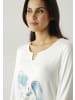 Aniston SELECTED Langarmshirt in wollweiß-hellblau-silber-blau-schwarz-sand-glitzer