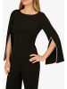 Adrianna Papell Jumpsuit Split Sleeve Crepe Jumpsuit in Black_Ivory
