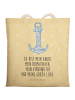 Mr. & Mrs. Panda Tasche Anker Blau mit Spruch in Gelb Pastell