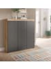 Inn.Furn Kommode grau, Evoke Eiche 105 x 11 cm, Anrichte mit 10 Fächern