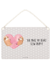 Mr. & Mrs. Panda Schild Faultiere Herz mit Spruch in Grau Pastell