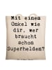 Tote Bag Spruch Super-Onkel mit Spruch in Creme