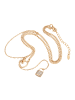 faina Women Lariat Necklace With Heart Motif in Rose Gold