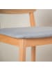 home24 home24 Barstuhl aus Buche teilmassiv und Strukturstoff in Grau / Buche - 44.5 x 40.0 x 90.0 cm in Grau / Buche