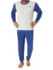 NORMANN langarm Frottee Pyjama Rundhalsschnitt & Bündchen - 82433 in marine