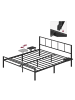 VASAGLE Bettgestell Conner in Mattschwarz - (B)161 x (H)87 x (T)207.6 cm